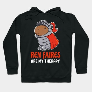 Ren Faires are my therapy cartoon Capybara Hoodie